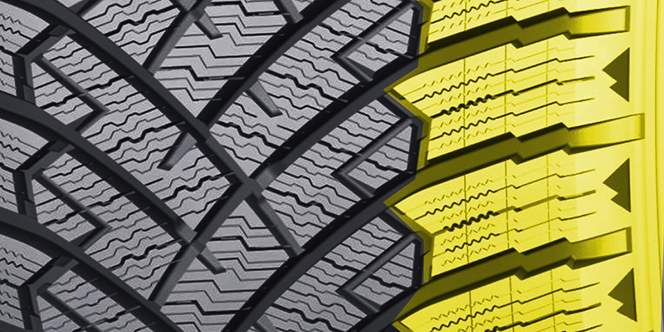 Illustration of wide and thin 3D sipes