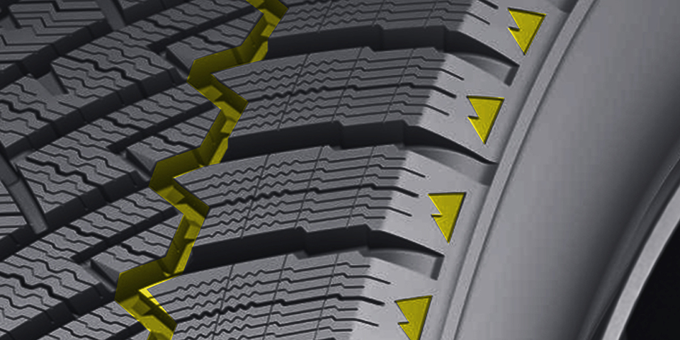 Tyre with groove ejector feature